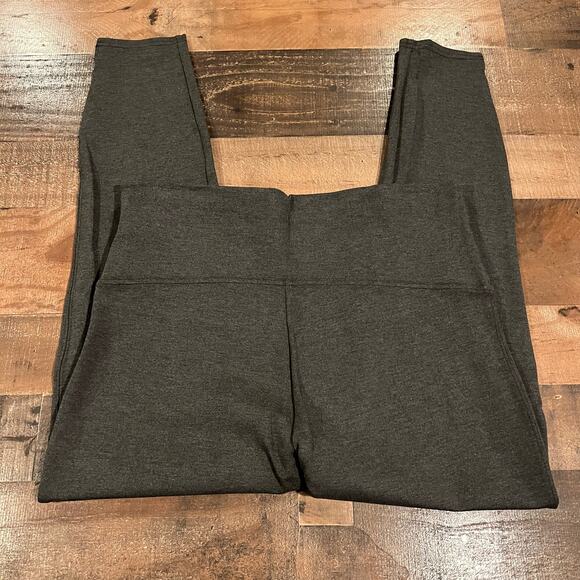 Spanx Ankle Length Ponte Hem Slit Leggings Charcoal Gray - Picture 4 of 9